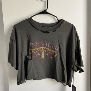 BORN WILD CROPPED TEE